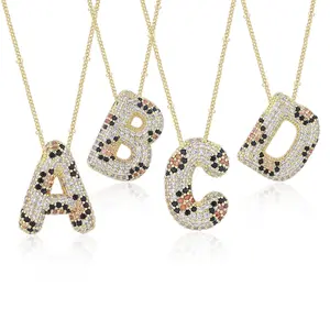 Zircon leopard print letter necklace | A-Z letter necklace | Women's necklace daily wear gift