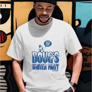 Doug's Winter Party tshirt, Doug's invitation shirt, unisex shirt for men, women, Perfect Fit, Ultimate Comfort, Vintage Fashion