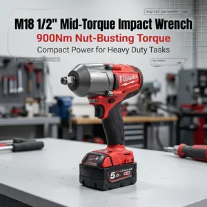 Milwaukee M18 FMTIWF12 18V 1/2" Impact Wrench chrome sockets and