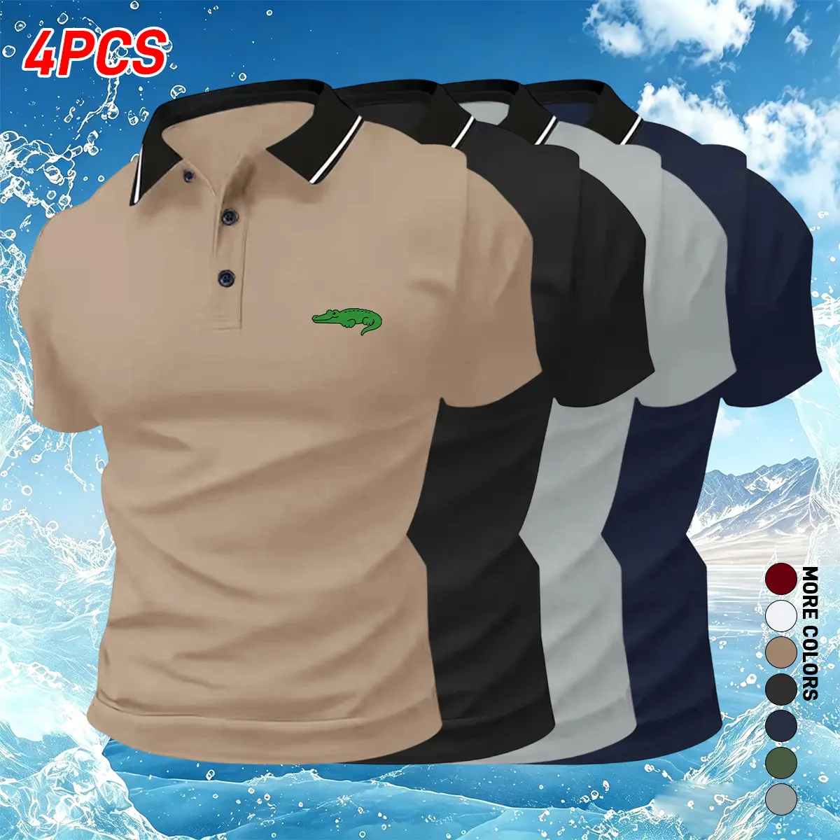 New Polo shirt, casual short-sleeve top, summer collared T-shirt that is comfortable and breathable