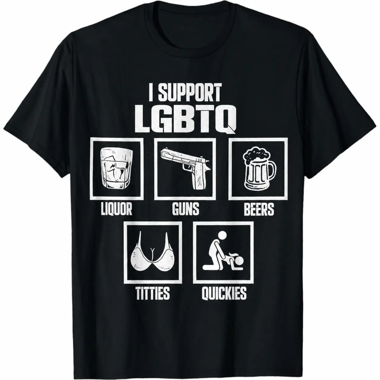 Men's I Support LGBTQ Funny Meme Graphic Tshirt - 100% Cotton Short-Sleeve Streetwear Tee, Sarcastic Adult Humor Gag Gift
