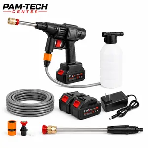 300W Cordless Pressure Washer 400PSI, 3-4H Charging 15Mins Working Time, Handheld Power Washer with Foam Bottle & Adjustable Nozzles for Multi-Scene Cleaning