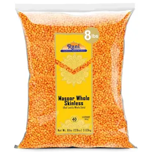 Masoor Gota (Football) Indian Red Lentils Skinless 128oz (8lbs) 3.63kg Bulk ~ Natural| Gluten Friendly| NONGMO| Kosher| Vegan| Indian Origin