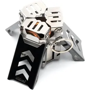 Goout SpringHill Alcohol Stove Camping Stove Mini Alcohol Burner for Outdoor Camping, Hiking, Backpacking, Picnic 5.3x4.7x3.1 inch Silver