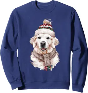 White English Cream Golden Retriever Mom Dog Puppy Christmas Sweatshirt