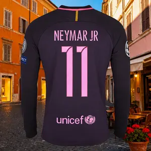 No.11 Neymar 2016 17 Retro Home Blue Away Purple Short-Sleeved Long-Sleeved Football Shirts