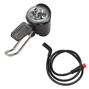 E-Bike LED Headlight with 2-Pin Waterproof Plug, 6V-60V Compatible, Front-Mounted LED Light for E-Bikes and Regular Bicycles