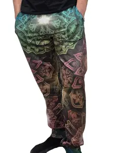 Fractal Galaxy Jogger Artwork by Jan Kruse Secret Waistband Pocket & Zippered Back Pockets EDM Rave Festival Fashion Entheos Vibrations