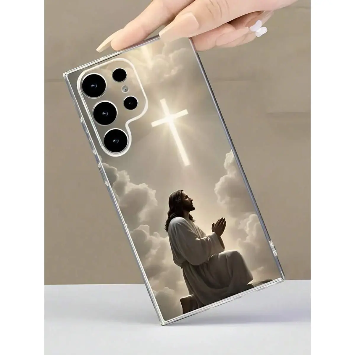 The Cross And Jesus Phone Case Suitable For Compatible With Galaxy S21/22/23/24/25 Ultra/FE+ Shockproof Smartphone