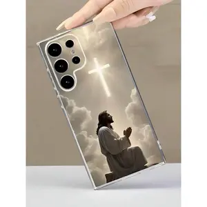 The Cross And Jesus Phone Case Suitable For Compatible With Galaxy S21/22/23/24/25 Ultra/FE+ Shockproof Smartphone