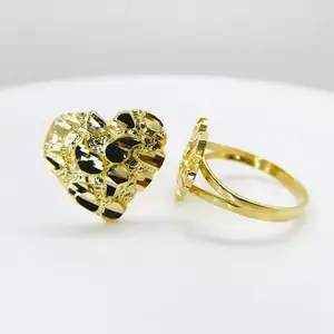 14k Heart Nugget Ring Elegant Gold Plated
