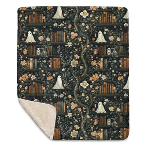 The Haunted Library Sherpa blanket