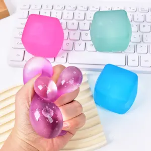 4Pcs Square Gel Ice Cube Stress Relief Toys, Jelly Texture Quick Recovery Fidget Toy, Portable Office Decompression Toy, Party Gift for Adults