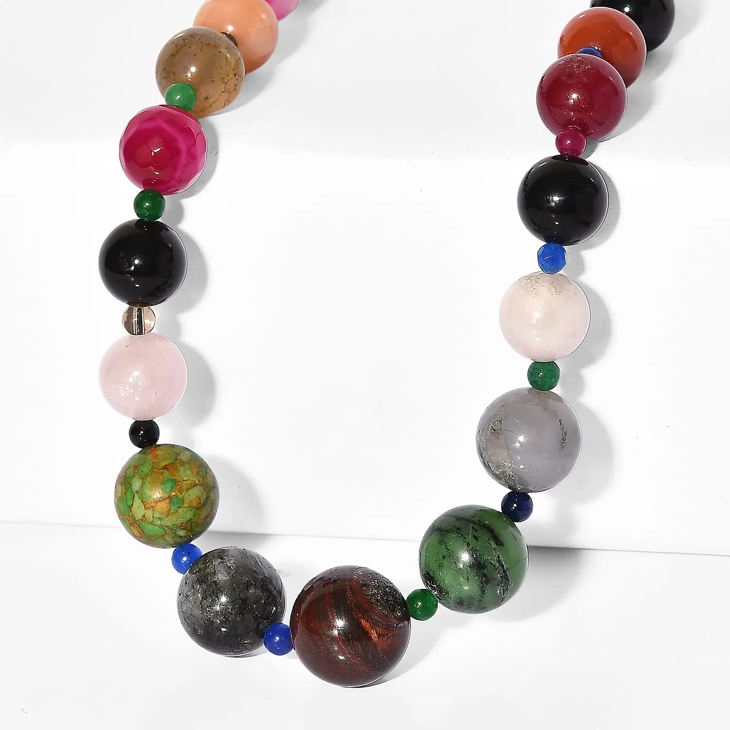 EverTrue Multi Gemstone 400.00 ctw Necklace in Platinum Bond 20-21 Inches