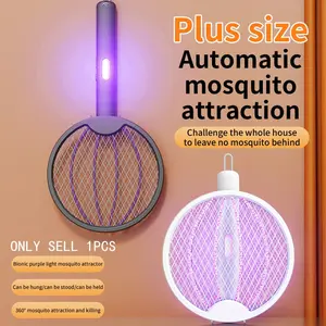 Foldable Electric Mosquito Swatter, Wall-Mounted Design, Rechargeable Mosquito Killer, Cordless Mosquito Zapper, Rechargeable Fly Swat, Bug Light, Indoor Home Office Camping Pest Control