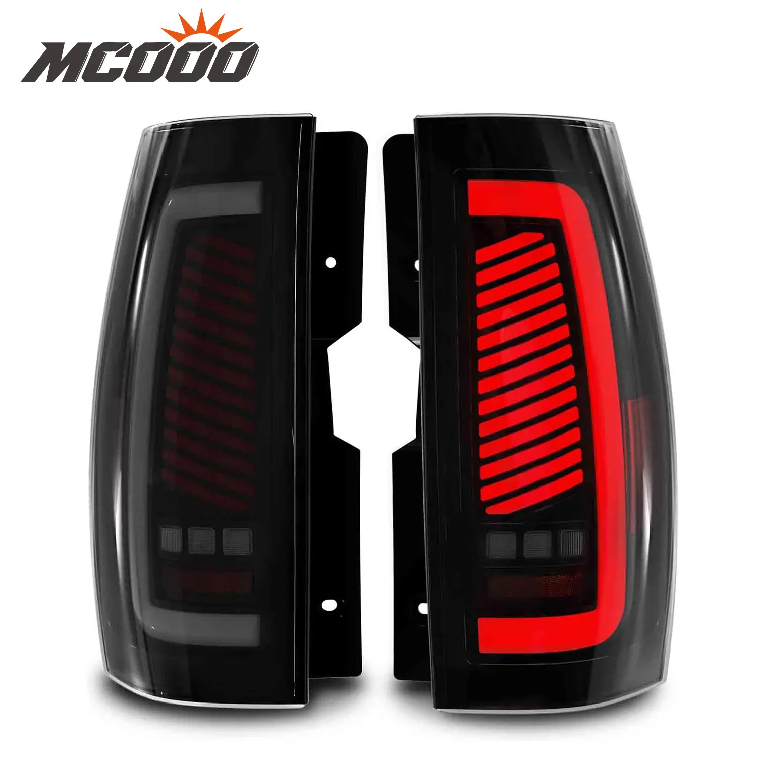 LED Tail Light Assembly for 2007-2014 Chevy Tahoe, Suburban & GMC Yukon, Yukon Denali - Smoked Lens, ABS Housing, Startup Animation, Sequential Turn Signal, LED Lights for Truck, Gmc Yukon Denali