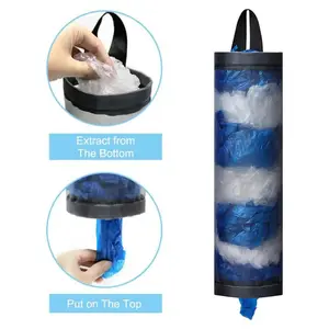 2 Counts Kitchen Storage Bag, Wall Hanging Foldable Mesh Bag, Self-Adhesive Hook Design, Garbage Bag Sorting Organizer, Practical Household Kitchen Organization Supplies.
