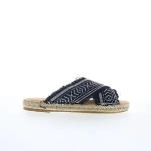Minnetonka Pepper 518001 Womens Black Synthetic Slip On Slides Sandals Shoes
