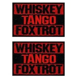 Whiskey Tango Foxtrot WTF Hook Patch by Miltacusa [Hook Fastener 3.0 x 2.0 Inch](WTP2) 2 Piece for Jackets, Vests, Hats, Backpacks, and Tactical Gears.