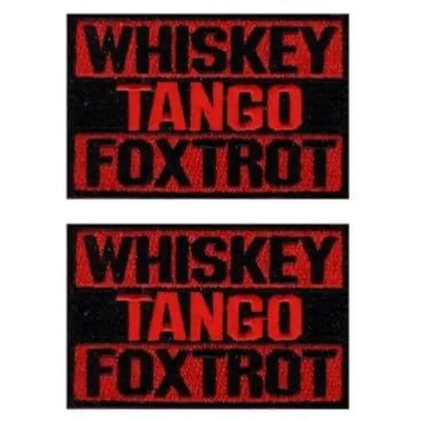 Whiskey Tango Foxtrot WTF Hook Patch by Miltacusa [Hook Fastener 3.0 x 2.0 Inch](WTP2) 2 Piece for Jackets, Vests, Hats, Backpacks, and Tactical Gears.