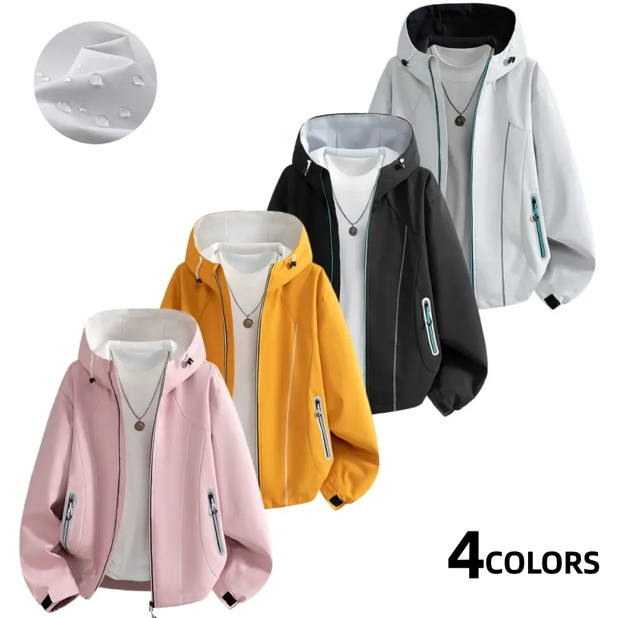 Men’s lightweight hooded jacket suitable for hiking, travel, running, and outdoor adventures; breathable casual outerwear; sporty windbreaker jacket with a loose fit; hooded design; ideal for cycling and leisure sports.