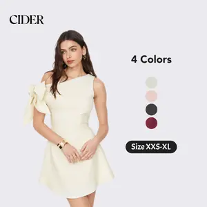 Cider Asymmetrical Neck Knotted Mini Dress Sleeveless Summer Dress For Women Date Night