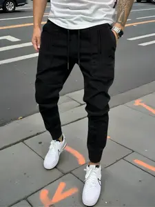 Men's Jogger Pants with Zipper Pockets, Breathable Comfortable Running & Fitness Wear, Ideal Outdoor Sports, Fitness Trousers