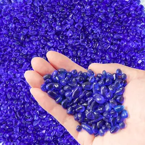 Cobalt Blue Glass Stones, Small Decorative Rocks, Garden Gravel for Indoor Outdoor Plants, Succulent, Cactus, Aquarium, Fish Tank, Vase, Terrarium