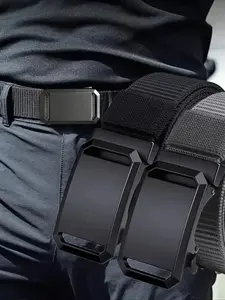 Multifunctional Elasticity Tactical Canvas Automatic Buckle Belt Canvas Tactical Workwear Casual Outdoor Military Training Pants Men's Belt Durable Belts
