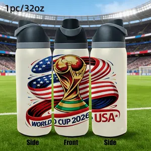 32oz American 2026 World Cup stainless steel water bottle - A thermal sports water bottle, suitable for football enthusiasts. A souvenir, the perfect companion for watching the game.
