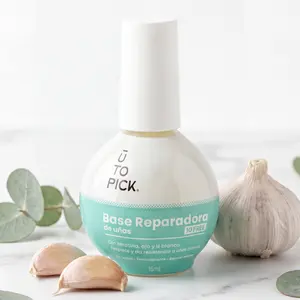 UTOPICK Nail Hardener Base Coat with Garlic, Keratin & Panthenol – Nail Strengthener Treatment for Weak, Brittle & Peeling Nails | 10 Free | 15ml