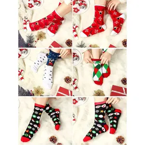 ***We have over 36 different styles, each order will ship out 9 pairs of random colors. *** Christmas Crew Socks Bulk Christmas Socks Soft Cotton Christmas Socks Set Warm Women Funny Xmas Socks (Random delivery of 9 pairs)