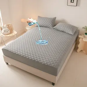 Waterproof Quilted Mattress Protector Set, Deep Pocket 30cm, Soft Breathable, Suitable for Bedroom, Guest Room, Apartment, School, Kids, Pets, Seniors