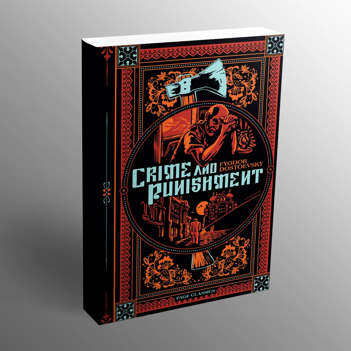 Crime and Punishment English Psychological Thriller Book by Fyodor Dostoevsky - Deluxe Hardcover Special Edition with Foil Accents, Debossed Cover, Featuring Rodion Raskolnikov, Redemption, Moral Law, Poverty, Suffering Themes