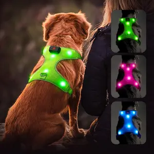 LED Dog Harness – USB Rechargeable, Reflective, Glowing Safety Vest