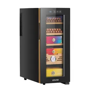 fathersdaygift VEVOR Electric Humidor, 33L, 250 Counts Electric Cigar Humidor Cabinet with Cooling Temperature Control, Spanish Cedar Wood Shelves Drawers, Mechanical Hygrometer, 4 Layers, Cooler for Household
