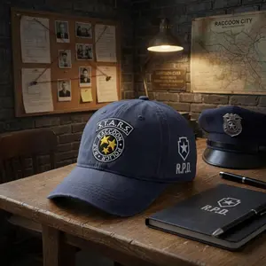 Embroidered Resident Evil R.P.D. Cap, Resident Evil Hat, Game Cosplay Gift, Survival Horror Gamer Dad Hat, Raccoon City Police Washed Cap