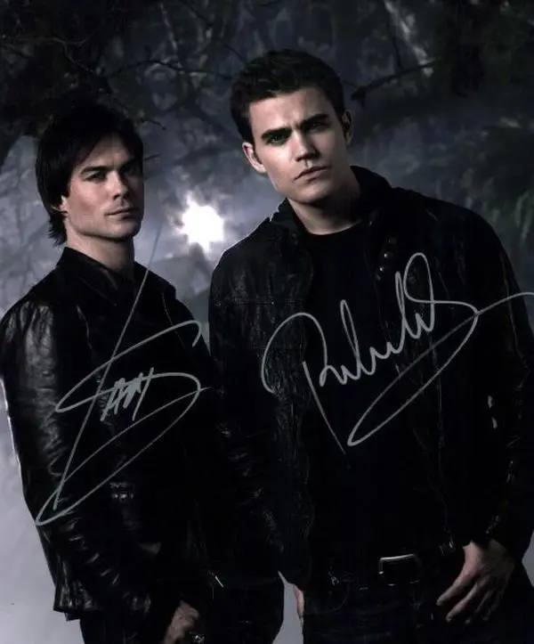 The Vampire Diaries - Paul Wesley, Ian Somerhalder Reprint (RP), Preprint, Preprinted (PP) Signed Autographed 8x10-inch Photo