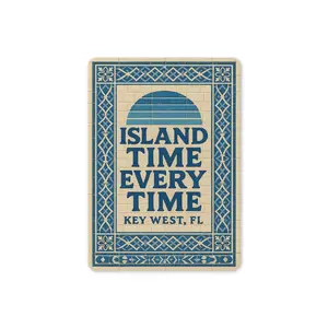 Key West Island Time Every Time Mediterranean Tile Sign