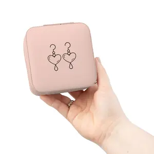 Heart Earrings Jewelry Travel Case | Jewelry Box Pouch, Compact Trinket Organizer