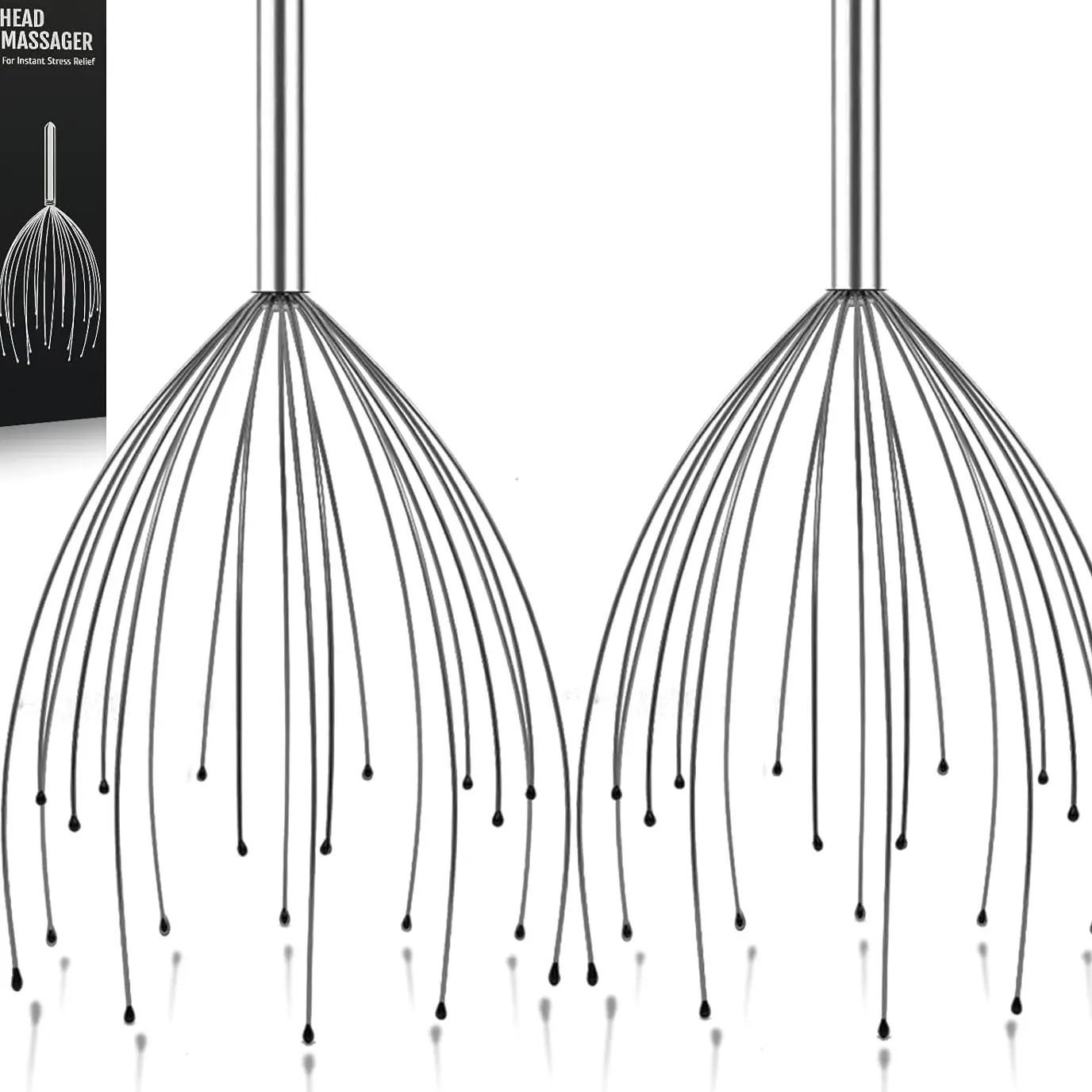 Stocking Stuffers, 2 Pack Scalp Massagers, 20 Fingers Hand-held Massage Tingle, Head Massagers for Deep Relaxation, Stress Relief and Hair Stimulation Christmas Presents