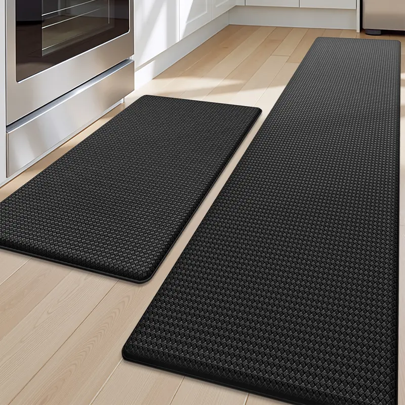 LUMI Anti-Fatigue Kitchen Rugs Set 2-Piece Cushioned Non-Skid Waterproof Comfort Mat for Standing 17"x29" & 17"x59" Memory Foam Ergonomic Design
