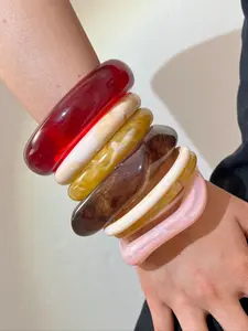 Fashion Minimalist Wide Band Stackable High Quality Bangle Bracelet Set for Women, Casual Daily Wear, Party, Vacation, Summer Accessories, Gift for Girlfriend Mom, Stackable Bracelets, Minimalist Bangles