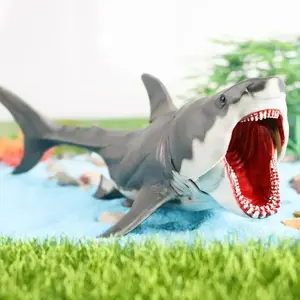 Realistic Shark Toy Figurine with Movable Mouth Marine Animal Model Creative Action figures Tabletop Decoration for Kids adult
