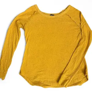 Yellow Long Sleeve Waffle-Knit