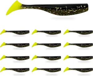 Soft Plastic Paddle Tail Swimbaits Pack of 12  3 1/4" & 4" Soft Plastic ing Lures with Extra-Large Tail for Lifelike Swimming Acti  Freshwater & Saltwater