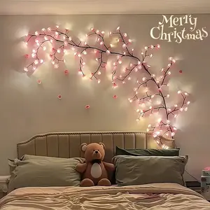 96 LED Flexible Decorative Tree Vine Light String - White Birch Design, 8 Modes, USB Power, Easy to Install, Rating, Ideal for Home, Party, Birthday, Christmas, Halloween Decor