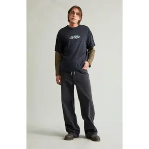 Pacsun Men's Blake Extreme Baggy Jeans Drawstring Graphic Faded Black