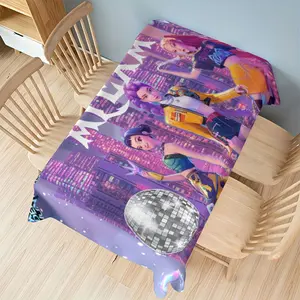 Huntress Team Trendy Anime Print Tablecloth, Rich Colors, High-Quality Polyester Fiber, Easy to Clean, Home Kitchen Decor, Washable Table Cover