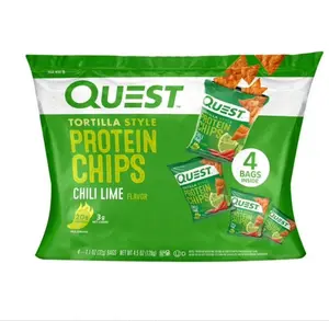 Quest Tortilla Style Protein Chips, Chili Lime, 1.1oz - 4ct Pack